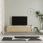 ТВ-тумба подвесная белая с полкой и откидной дверцей цвета древесины TONE TV STAND WHITE варинант исполнения - 1 | Loft Concept в Ижевске