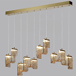 Подвесной светильник линейный с плафонами волнистой формы из фактурного стекла Big Wave варинант исполнения - 9 | Loft Concept в Ижевске