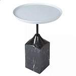 Кофейный столик с круглой столешницей и мраморным основанием Steel Reliability варинант исполнения - 2 | Loft Concept в Ижевске