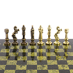 Шахматы Ренессанс из бронзы с доской из натурального камня Змеевик Decorative Thematic Chess варинант исполнения - 4 | Loft Concept в Ижевске