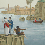 Обои ручная роспись Views of Italy Aurore варинант исполнения - 2 | Loft Concept в Ижевске