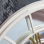 Зеркало настенное в белой металлической раме в виде часов Mirror Tower Clock варинант исполнения - 2 | Loft Concept в Ижевске