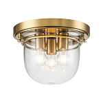 Потолочный светильник для ванных комнат с круглым стеклянным плафоном и тремя лампами Quoizel варинант исполнения - 1 | Loft Concept в Ижевске