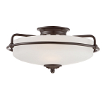 Потолочный светильник со стеклянным плафоном на изогнутых кронштейнах Quoizel  варинант исполнения - 1 | Loft Concept в Ижевске