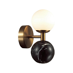 Бра с шарообразным матовым плафоном и шаром из камня на металлическом основании Orb Essence варинант исполнения - 7 | Loft Concept в Ижевске