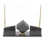 Настольный канцелярский набор из змеевика и офиокальцита с визитницами и часами Successful Leader варинант исполнения - 3 | Loft Concept в Ижевске