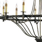 Люстра двухъярусная с отделкой в виде веревки Black Light Profile варинант исполнения - 1 | Loft Concept в Ижевске