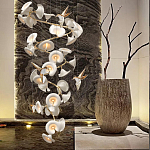 Люстра каскадная из белых цветов каллы и птичек Refined Taste of Light варинант исполнения - 5 | Loft Concept в Ижевске