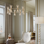 Люстра круглая с фактурными абажурами из тонких металлических палочек Wild Thorns варинант исполнения - 4 | Loft Concept в Ижевске