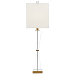 Настольная лампа с прозрачным корпусом и прямоугольным тканевым абажуром Charm and Luxury варинант исполнения - 3 | Loft Concept в Ижевске