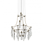Люстра подвесная из металла с хрустальными подвесками прозрачного цвета Quasar 41 варинант исполнения - 1 | Loft Concept в Ижевске