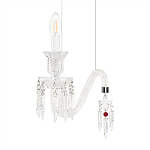 Подвесной светильник стеклянный в виде канделябра Curved Glass Chandelier варинант исполнения - 5 | Loft Concept в Ижевске