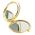 Зеркало карманное двухстороннее круглое из натурального камня Серафинит в подарочной упаковке Gold Stone Mirrors варинант исполнения - 2 | Loft Concept в Ижевске
