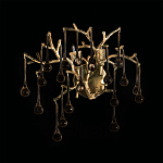 Бра в форме ветвей деревьев золотого цвета с прозрачными подвесками-каплями Droplet Bra варинант исполнения - 4 | Loft Concept в Ижевске