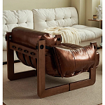 Кресло-диван кожаное на деревянном каркасе Medieval Furniture варинант исполнения - 2 | Loft Concept в Ижевске