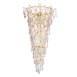 Люстра подвесная в форме перевернутой пирамиды с металлическими ветвями и прозрачными стеклянными подвесками Droplet Chandelier варинант исполнения - 1 | Loft Concept в Ижевске