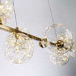 Дизайнерская линейная люстра с гирляндой внутри стеклянных плафонов Iona Garland Chandelier варинант исполнения - 3 | Loft Concept в Ижевске