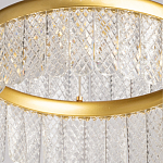 Люстра двухъярусная с золотого цвета и прозрачными подвесками Pettico варинант исполнения - 10 | Loft Concept в Ижевске