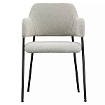 Стул мягкий с подлокотниками Chair Gray Upholstery Boucle варинант исполнения - 1 | Loft Concept в Ижевске