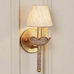 Бра из кованого железа с отделкой плетеной веревкой и сусальным золотом Parisian Style варинант исполнения - 5 | Loft Concept в Ижевске