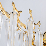 Бра золотого цвета с разветвленными ветвями и длинными прозрачными подвесками в форме стеклянных сосулек Droplet Chandelier варинант исполнения - 4 | Loft Concept в Ижевске