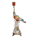 Подсвечник с попугаем из фарфора с бронзовыми элементами Eden Garden варинант исполнения - 1 | Loft Concept в Ижевске