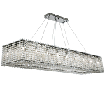 Прямоугольная люстра с хрустальными подвесками Crystal Art Chrome Rectangular Chandelier варинант исполнения - 1 | Loft Concept в Ижевске