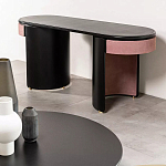 Дизайнерский письменный стол овальной формы с 2-мя выдвижными ящиками по бокам Parsec варинант исполнения - 3 | Loft Concept в Ижевске