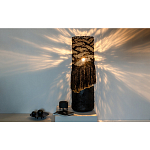 Напольная лампа черная с текстильными элементами "ЯРВИ" варинант исполнения - 1 | Loft Concept в Ижевске