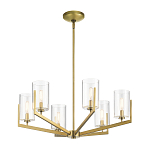 Люстра с 6-ю прозрачными цилиндрическими плафонами Kichler варинант исполнения - 2 | Loft Concept в Ижевске