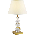 Настольная лампа с абажуром и основанием из хрусталя Neri Crystal Cubes Brass Table Lamp варинант исполнения - 1 | Loft Concept в Ижевске