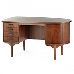 Дизайнерский письменный стол округлой формы с 4-мя ящиками и дверкой с полочками Rili варинант исполнения - 2 | Loft Concept в Ижевске