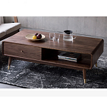 Кофейный стол из дерева с ящиком и нишей для хранения Coffee Walnut Table варинант исполнения - 3 | Loft Concept в Ижевске
