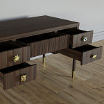 Письменный стол с 4-мя ящиками Elsa Dreams Walnut варинант исполнения - 3 | Loft Concept в Ижевске