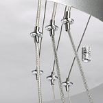 Люстра с тремя кольцами цвета хром и прозрачными хрустальными шарами по периметру Sacramento Transparent Balls Chandelier варинант исполнения - 10 | Loft Concept в Ижевске