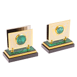 Настольный письменный набор из малахита с декором в виде лошади Leader Organizer варинант исполнения - 5 | Loft Concept в Ижевске