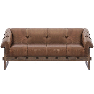 Трехместный диван Duncan винтажная коричневая кожа