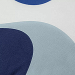 Подушка декоративная хлопковая синего цвета с абстрактным принтом Elysian Flow Azure варинант исполнения - 3 | Loft Concept в Ижевске