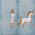 Плитка с узором Девочка единорог варинант исполнения - 1 | Loft Concept в Ижевске