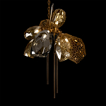 Люстра подвесная со стеклянными плафонами из дымчатого и золотистого с тремя вертикальными подвесками Gilded Mirage  варинант исполнения - 7 | Loft Concept в Ижевске