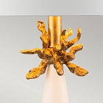 Настольная лампа с декоративным элементом золотого цвета и цилиндрическим абажуром из папье-маше светлого оттенка Flambeau варинант исполнения - 2 | Loft Concept в Ижевске