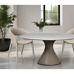 Стол обеденный круглый мраморный на бежевом основании Valedmir варинант исполнения - 6 | Loft Concept в Ижевске