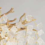 Люстра подвесная золотого цвета с декоративными ветвями и прозрачными рельефными подвесками FAIRYTREE Light варинант исполнения - 6 | Loft Concept в Ижевске