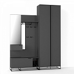 Двухдверный шкаф цвета графит Strict Lines варинант исполнения - 4 | Loft Concept в Ижевске