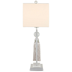 Настольная лампа с прямоугольным тканевым абажуром на белом мраморном основании Silver Threads варинант исполнения - 2 | Loft Concept в Ижевске