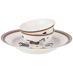 Сервиз обеденный из фарфора с изображением лошадей на 6 персон 23 предмета Porcelain Horse Set  варинант исполнения - 1 | Loft Concept в Ижевске