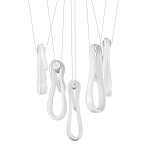 Подвесной светильник белого цвета с 6-ю изогнутыми плафонами Flow Loop варинант исполнения - 1 | Loft Concept в Ижевске