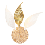 Бра с декоративными белыми и золотыми листьями на текстурном основании Wintery flovers варинант исполнения - 2 | Loft Concept в Ижевске