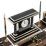 Настольный письменный набор с часами из природного камня обсидиана Team leader варинант исполнения - 5 | Loft Concept в Ижевске