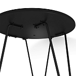 Стол журнальный с круглой столешницей из стекла на 3-х черных ножках Beige Marble варинант исполнения - 5 | Loft Concept в Ижевске